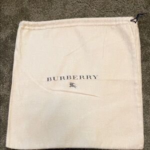 Burberry Cream Logo Drawstring Dust Pouch